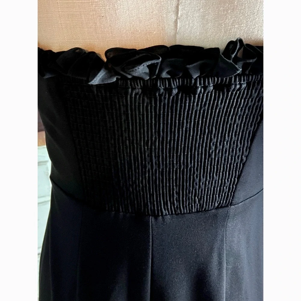 Anthropologie Strapless Ruffle Side Slit Dress 6 - Picture 8 of 10